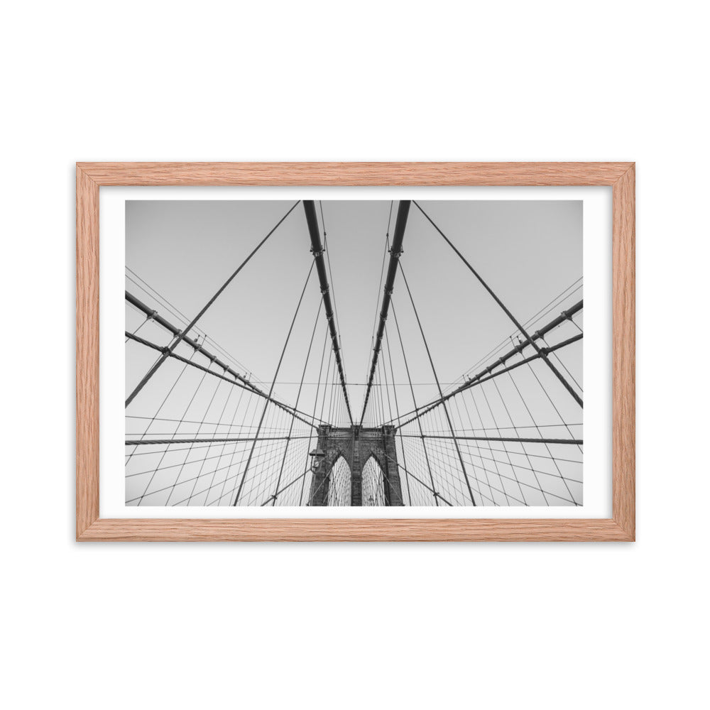 Spanning Skylines: The Gateway between New York and ... Framed poster