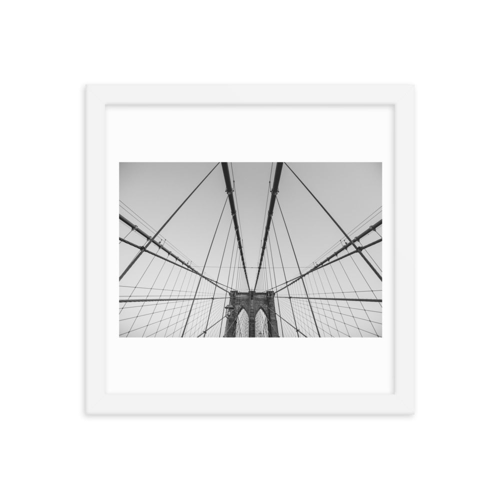 Spanning Skylines: The Gateway between New York and ... Framed poster