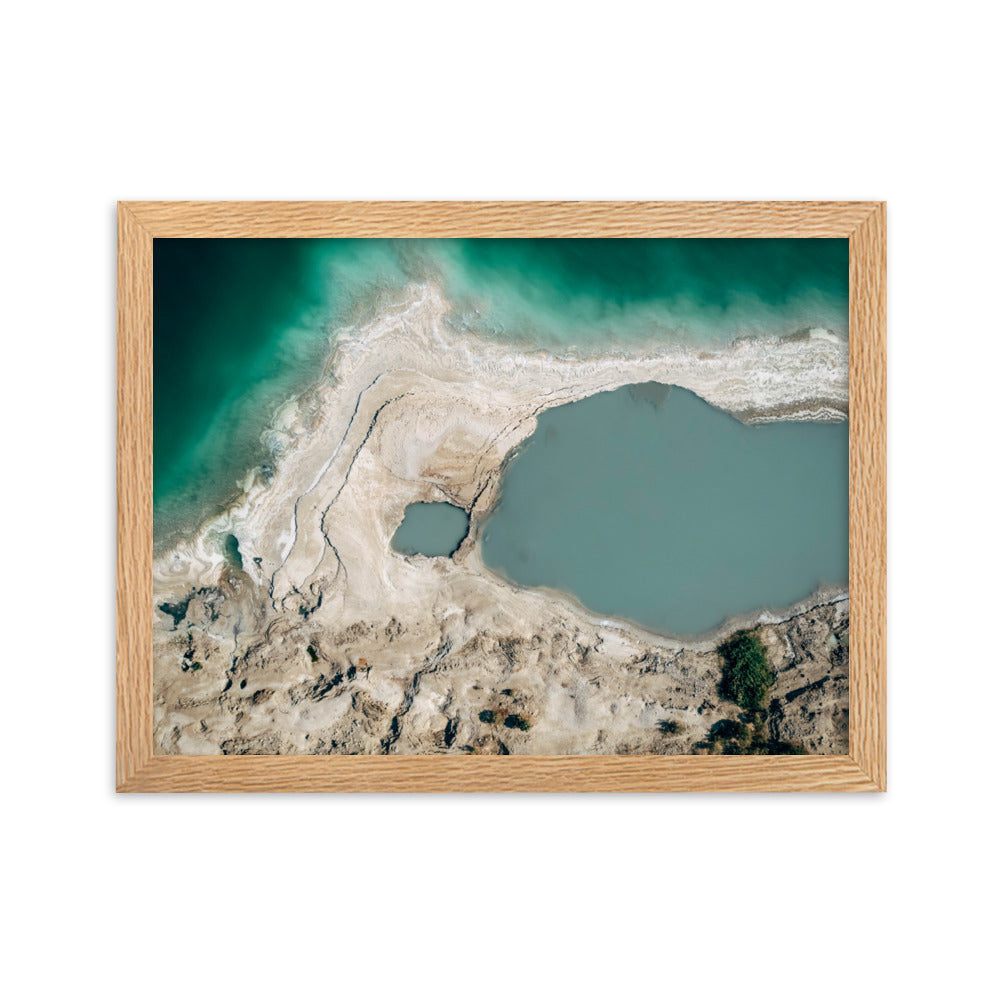 Framed matte paper poster of Dead Sea west bank and sink hall Swallows