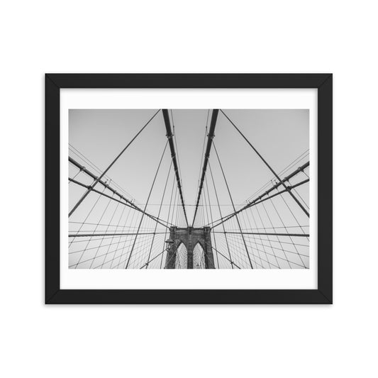 Spanning Skylines: The Gateway between New York and ... Framed poster