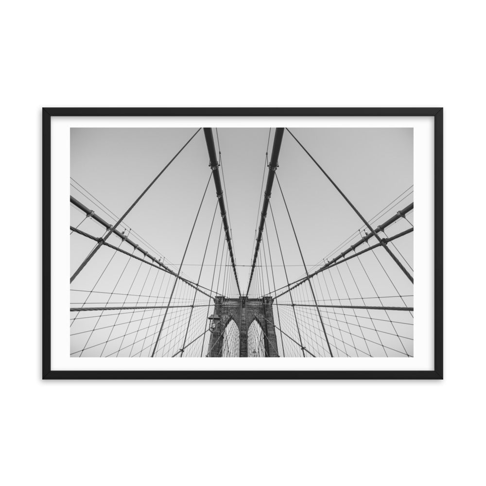 Spanning Skylines: The Gateway between New York and ... Framed poster