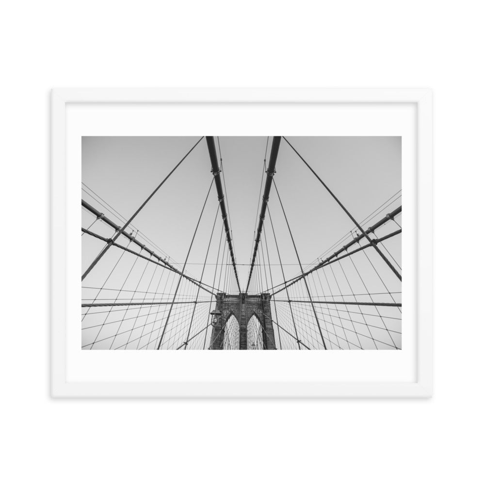 Spanning Skylines: The Gateway between New York and ... Framed poster