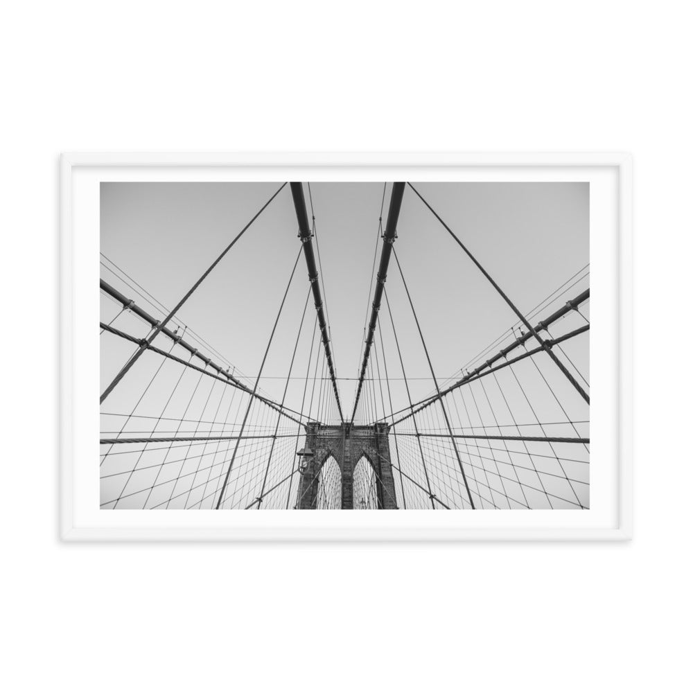 Spanning Skylines: The Gateway between New York and ... Framed poster